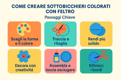 Guida Come creare Sottobicchieri Colorati con Feltro TutorialBay