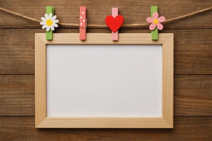 Portafoto con Mollette di Legno Decorate TutorialBay