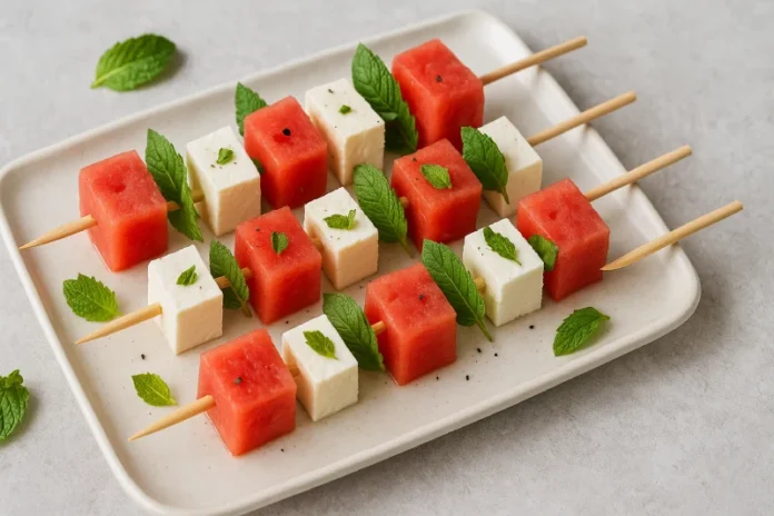 Ricetta di Spiedini Anguri Feta e Menta TutorialBay