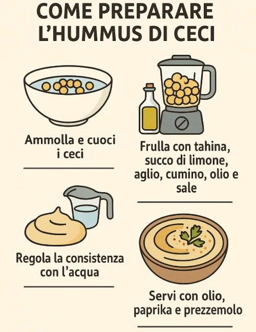 Ricetta per preparare l'Hummus di Ceci TutorialBay