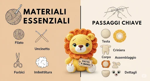 Passaggi per fare un Leoncino ad Uncinetto TutorialBay